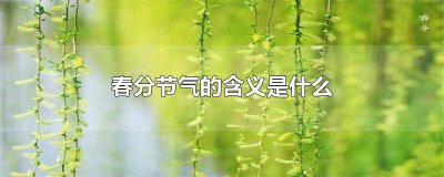 ​春分节气的含义是什么二十四节气 春分节气的含义是什么幼儿园