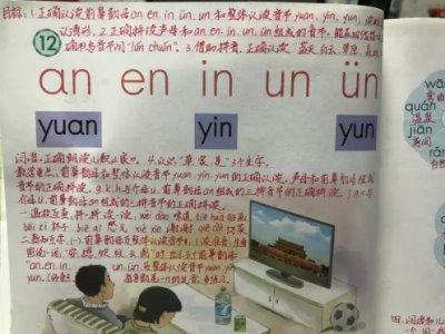 ​前鼻韵母和后鼻韵母表图（前鼻音韵母：an、en、in、un、ün，手写笔记帮你学