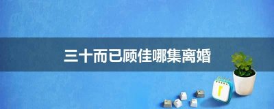 ​三十而已顾佳哪集离婚