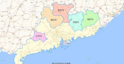 ​粤北区划调整构想：云浮入粤西，梅州入粤东，韶关河源清远合并