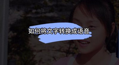 ​如何将文字转换成语音