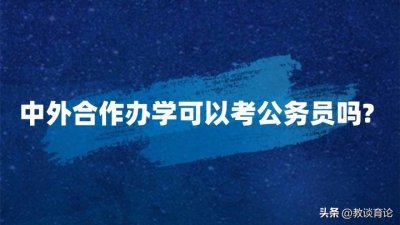 ​中外合作办学获取到的学历，可以考公务员吗？