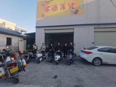 ​中山东凤查获一非法改装摩电维修店，两人被行拘