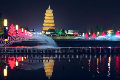 ​升级改版后的大雁塔喷泉表演时间公布，每天四场