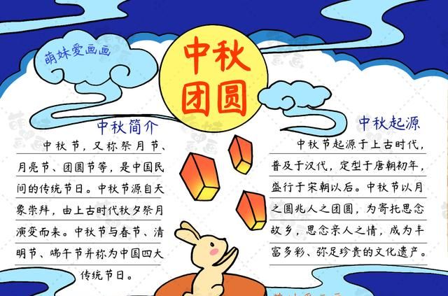 中秋节手抄报版面设计图,中秋节的手抄报怎么排版啊?中秋节的手抄报怎?图8