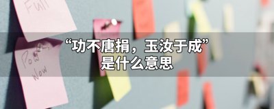 ​功不唐捐玉汝于成什么