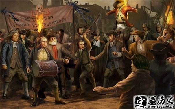 波士顿倾茶事件图片