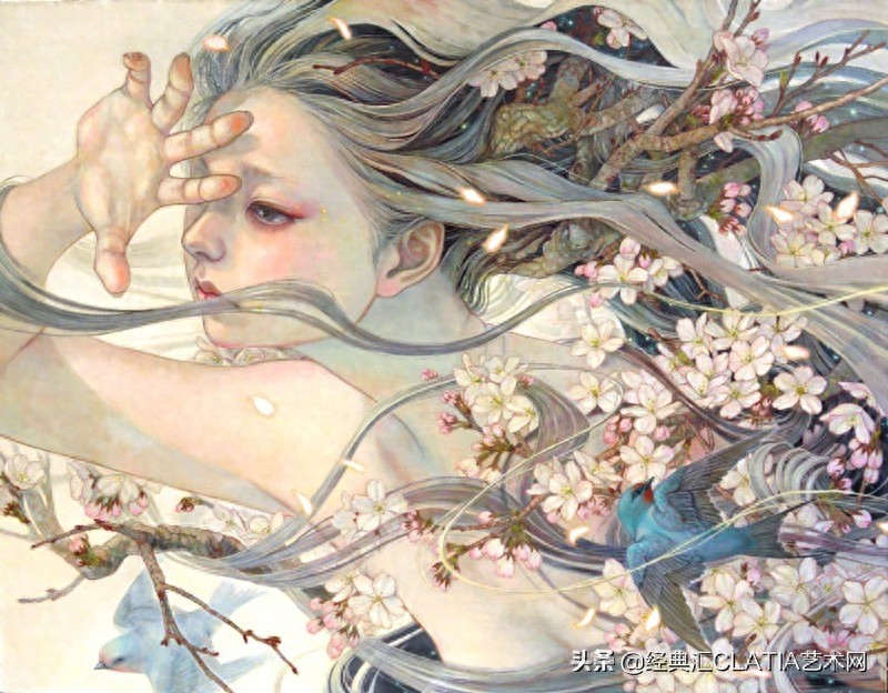 日本油画作品，简直美哭——空灵少女，风花雪月，此生长是思忆