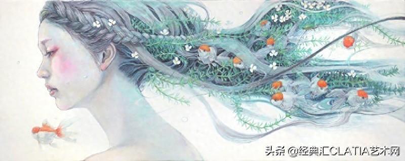 日本油画作品，简直美哭——空灵少女，风花雪月，此生长是思忆