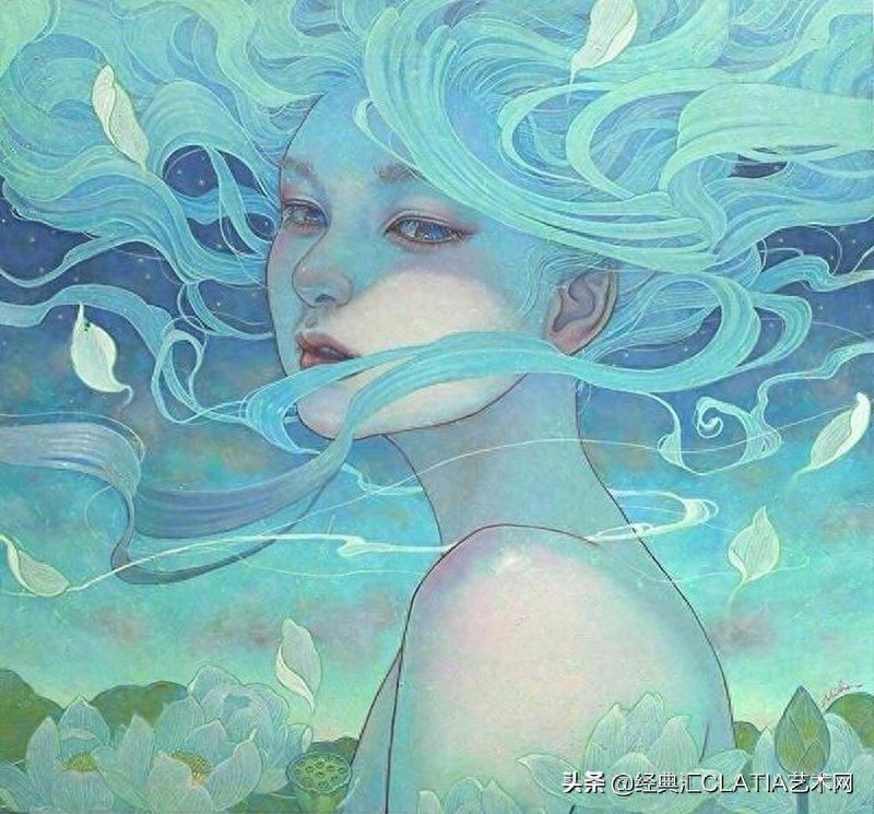 日本油画作品，简直美哭——空灵少女，风花雪月，此生长是思忆