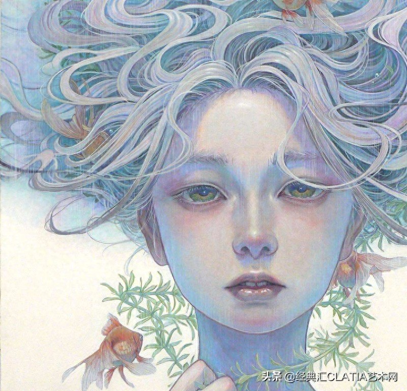 日本油画作品，简直美哭——空灵少女，风花雪月，此生长是思忆