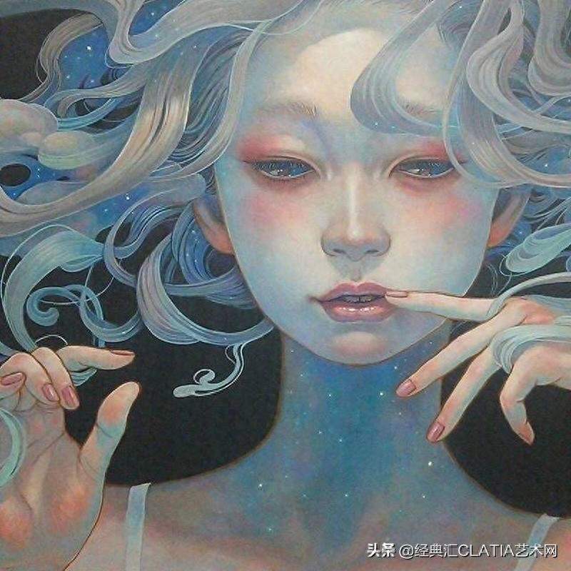 日本油画作品，简直美哭——空灵少女，风花雪月，此生长是思忆