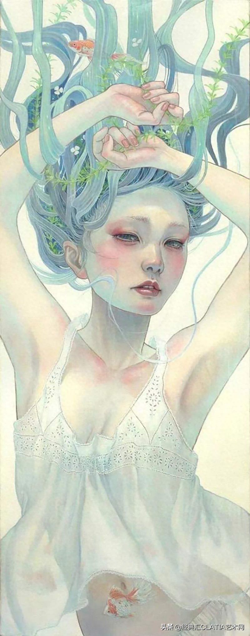 日本油画作品，简直美哭——空灵少女，风花雪月，此生长是思忆