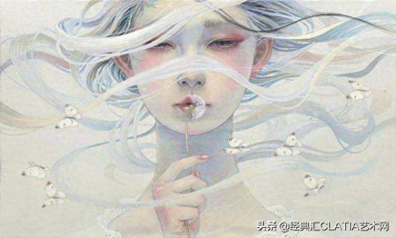 日本油画作品，简直美哭——空灵少女，风花雪月，此生长是思忆