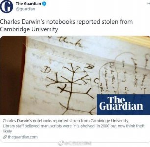 ​达尔文珍贵笔记本或已