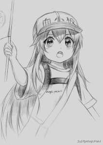 ​教你手绘一张动漫《工作细胞》当中可爱的血小板 喜欢呆萌的来啦